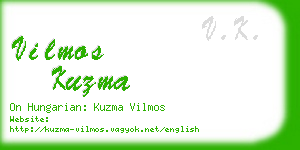 vilmos kuzma business card